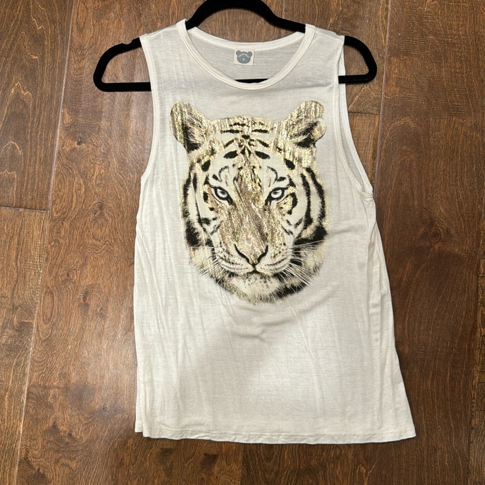 Cream tiger tank size small